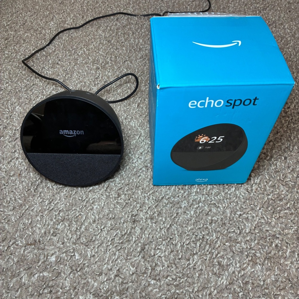 Amazon Echo Spot Smart Speaker Black Alexa Bluetooth Smart Home Display BV84J9